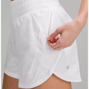 Lululemon Track That High Rise Lined Shorts 5” in White
